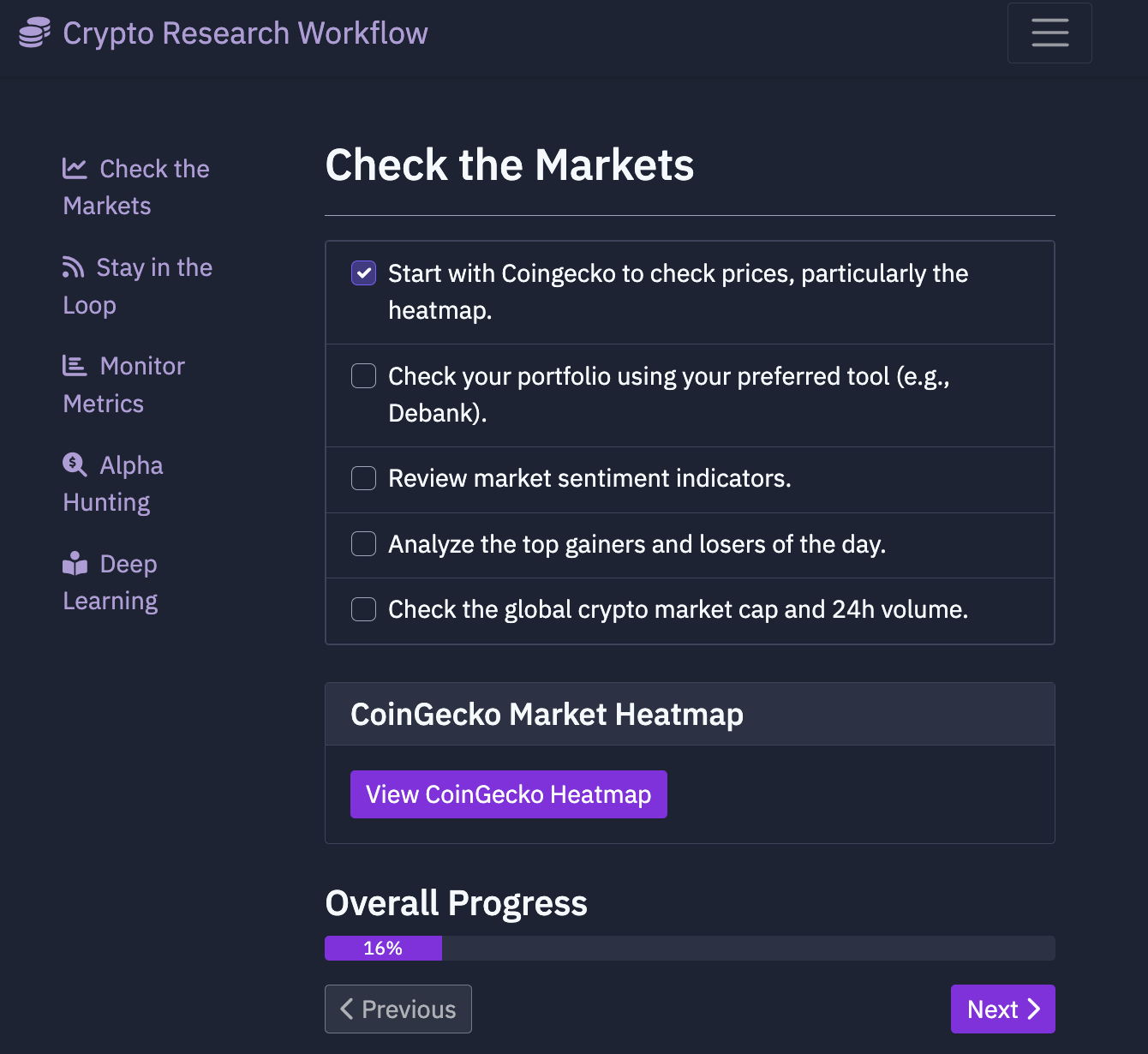 Crypto Research Workflow Preview